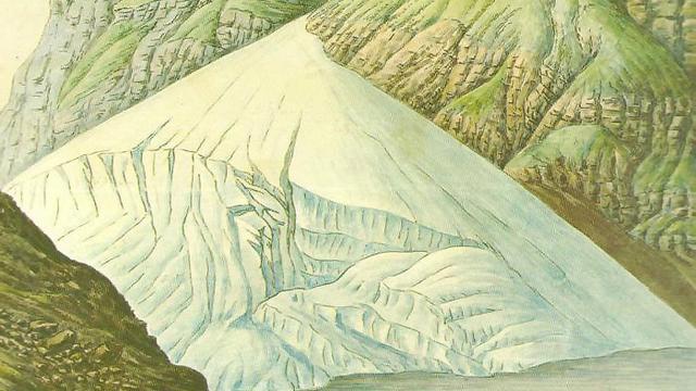 Représentation du glacier du Giétro en 1818, par Escher von der Linth.
DP [DP]