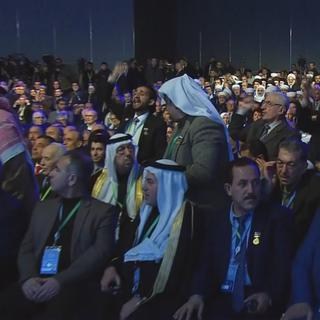 Ambiance tendue à l'ouverture du congrès pour la paix en Syrie, ce 30 janvier 2018, à Sotchi.