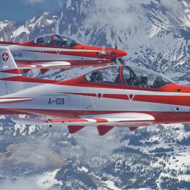 La collision évitée impliquait deux Pilatus PC-21 de l'armée (image d'illustration). [VBS/Keystone]