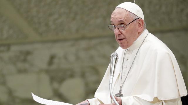 Le pape lors de ses voeux annuels à la Curie romaine le 21 décembre 2018. [Keystone - AP Photo/Andrew Medichini]