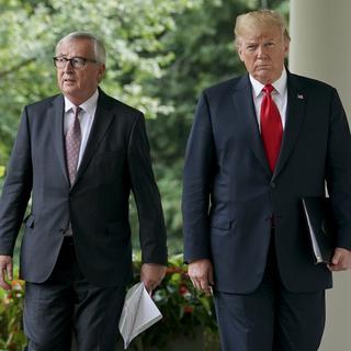 Jean-Claude Juncker et Donald Trump à la Maison Blanche, 25.07.2018. [AP/Keystone - Pablo Martinez Monsivais]