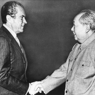 Richard Nixon Mao Zedong lors de leur rencontre en Chine en février 1972. [Keystone - AP Photo]