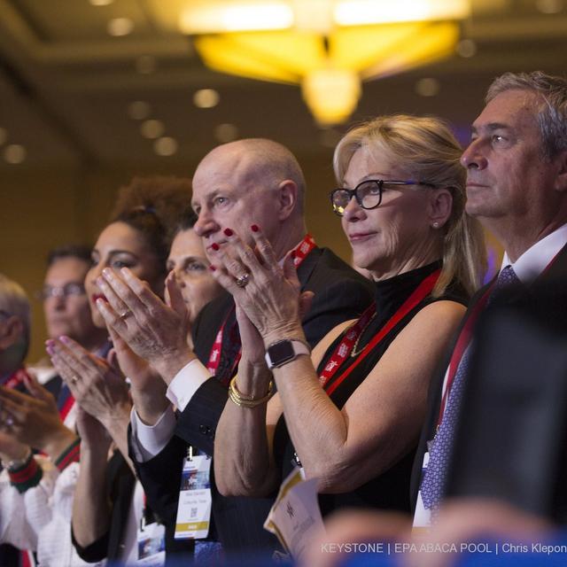 Des participants à la 45ème Conférence annuelle des conservateurs américains (CPAC), 23 février 2018. [EPA/POOL/Keystone - Chris Kleponis]