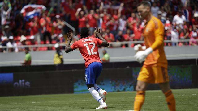 La joie de Joel Campbell après son but. [Moises Castillo]