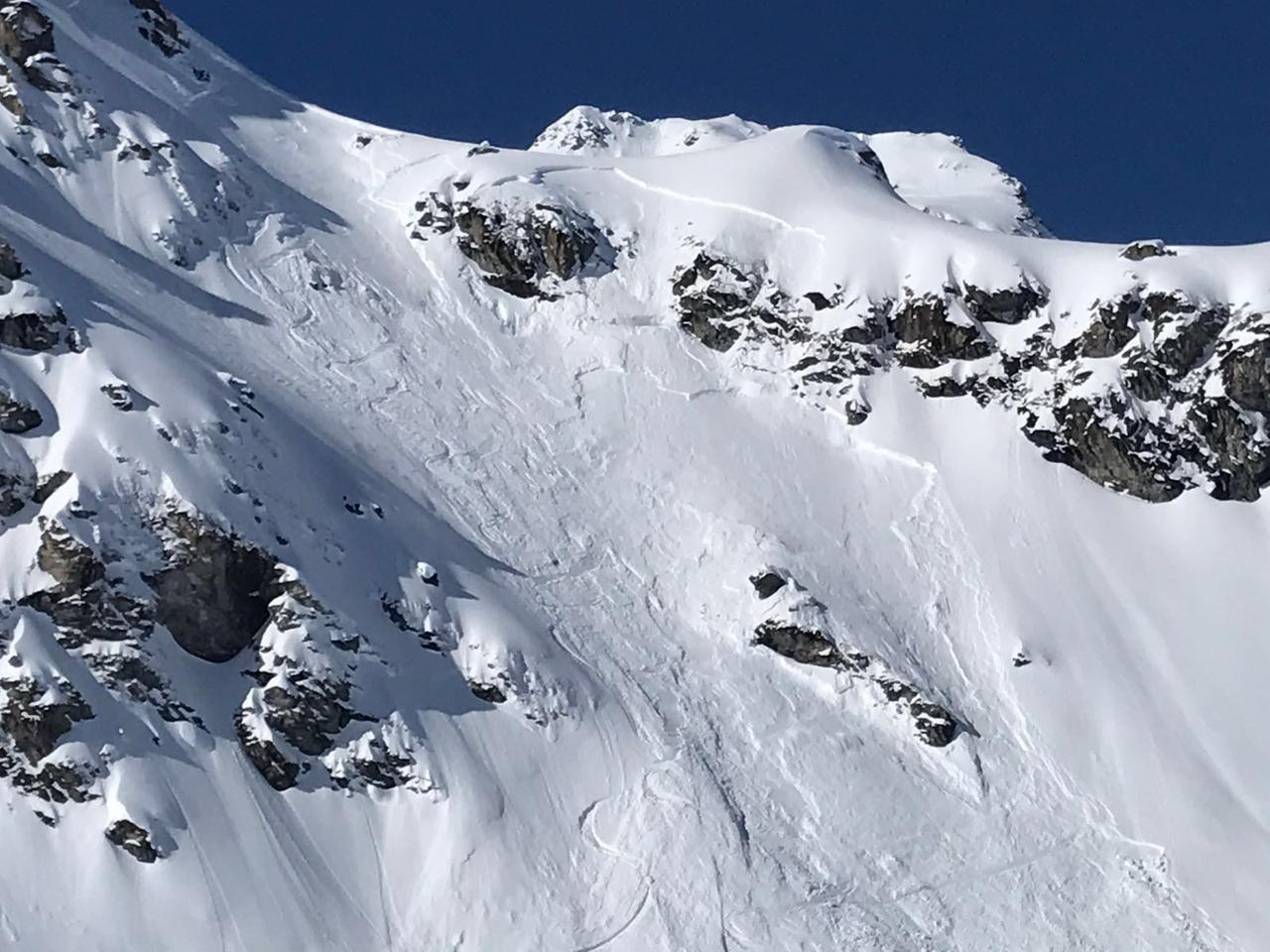 Région du Mont-Fort (VS), où une personne a été emportée plus tôt dans la journée. [RTS]