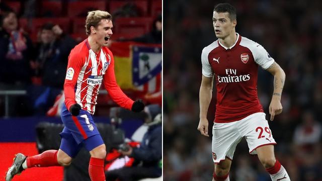 Antoine Griezmann et Granit Xhaka nourrissent des ambitions en Europa League. [Keystone - A.Grant/J.Martin]