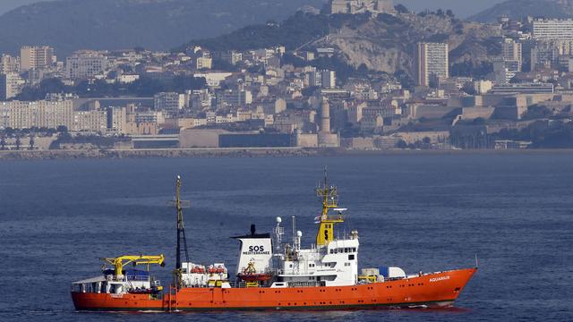 L'Aquarius lors de son départ du port de Marseille le 1er août. [AP/Keystone - Claude Paris]