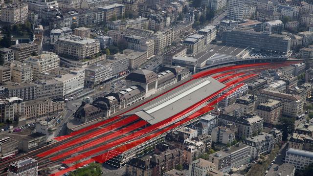 Modélisation 3D de la future gare de Lausanne. [CFF - Barbara Chavan]