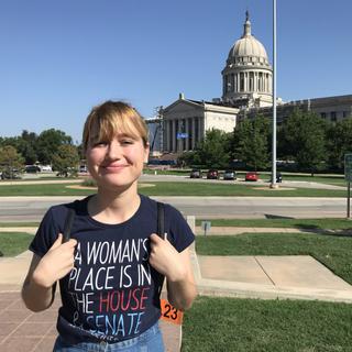 Sophia Fultz, 18 ans a organisé la March for Our Lives à Tulsa, en Oklahoma. [RTS - Raphaël Grand]
