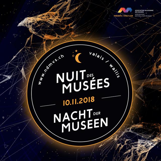Affiche officielle de l'édition 2018 de la nuit des musées du Valais. [ndmvs.ch - DR]