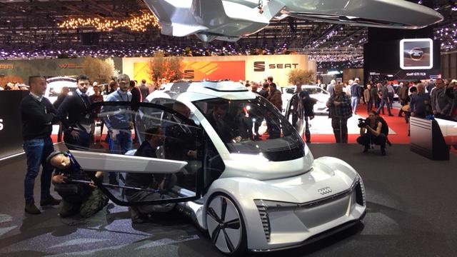 Le modèle de voitures volantes que le canton de Genève pourrait tester. [RTS - Mathieu Cupelin]