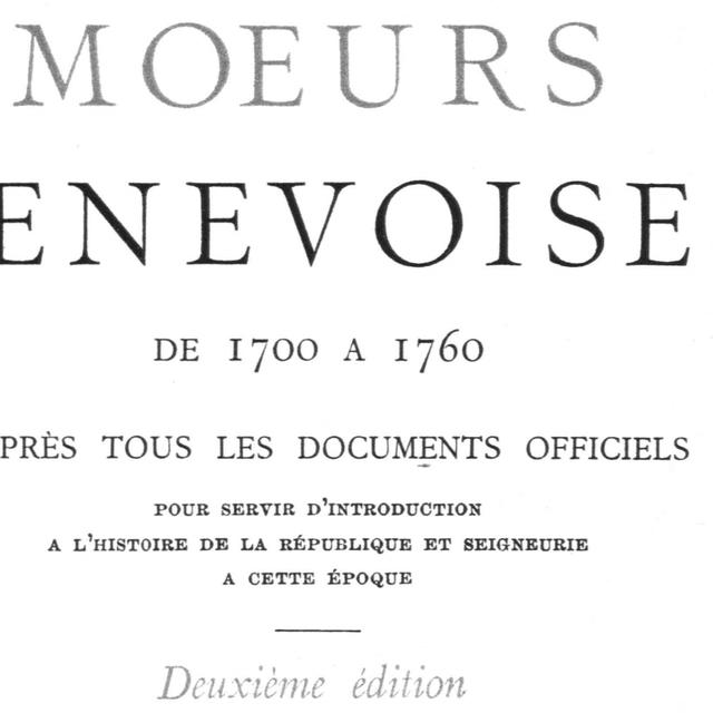 Page de garde des Moeurs genevoises, deuxième édition (augmentée), Genève et Bâle, H. Georg, libraire-éditeur, 1882
