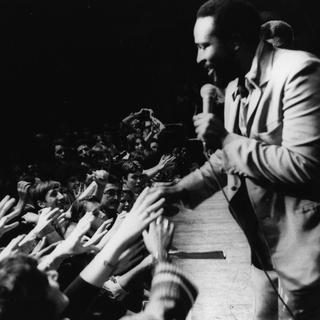 Marvin Gaye le 29 septembre 1976, lors d'un concert au Royal Albert Hall. NE PAS REUTILISER CETTE IMAGE!! [Getty Images - Evening Standard]