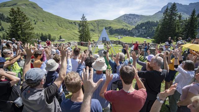 La landsgemeinde du canton d'Obwald était consacrée au climat. [Keystone - Urs Flueeler]