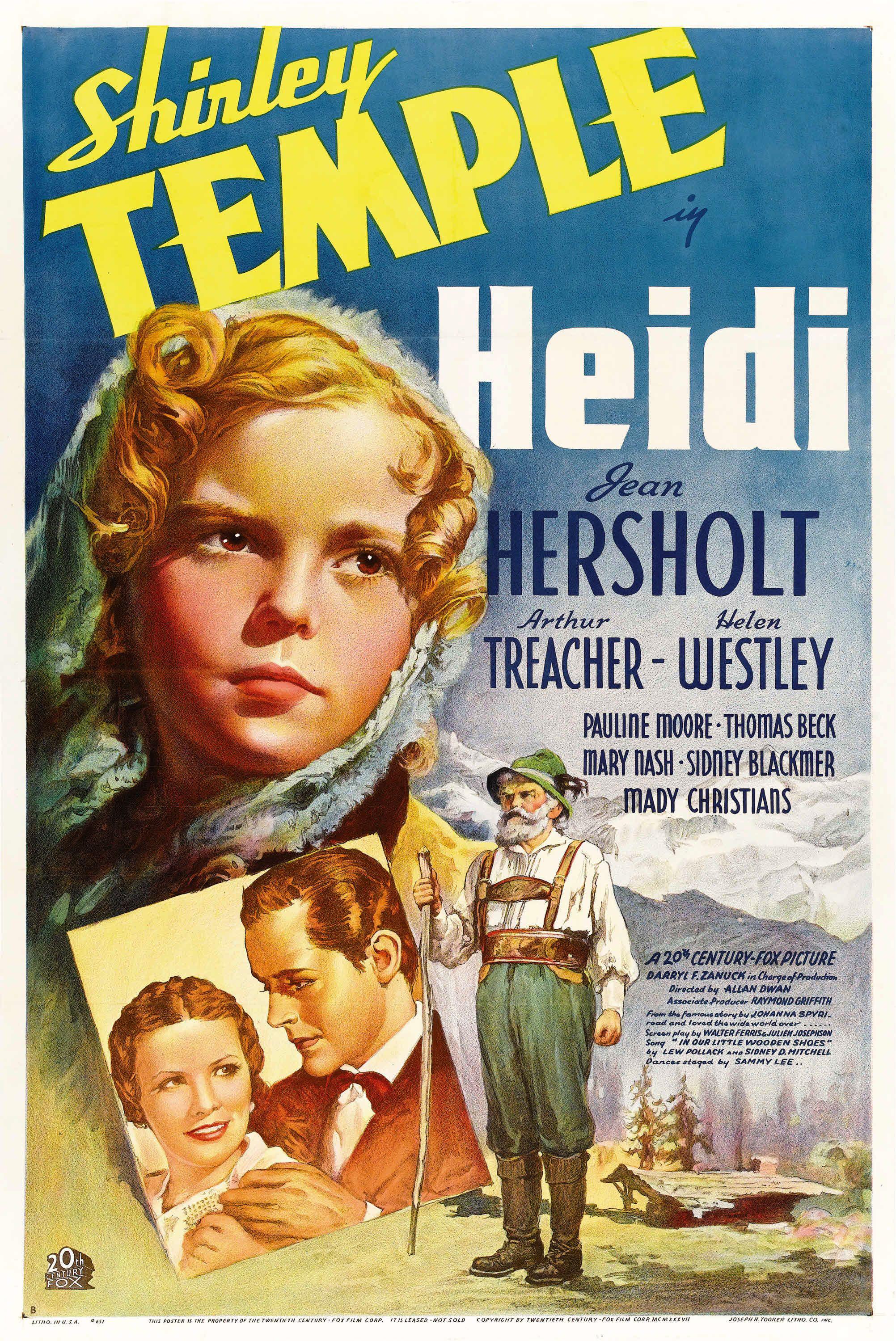 L'affiche du film "Heidi" avec Shirley Temple. 1937 [DR]