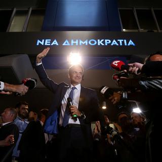Le chef de file de Nouvelle Démocratie a remporté la majorité absolue aux élections législatives grecques. [Reuters - Costas Baltas]