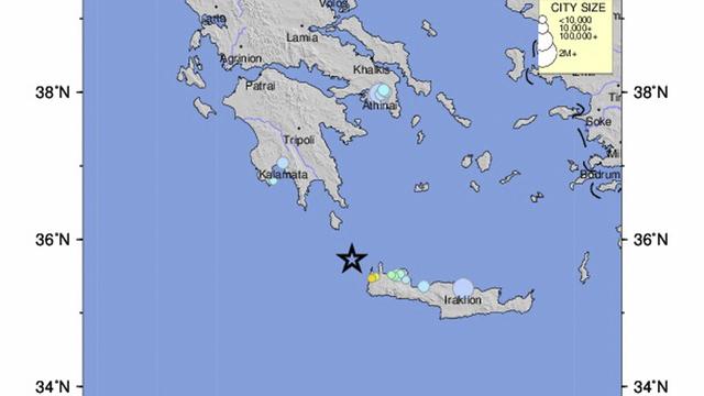 Un séisme sous-marin de magnitude 6,1 a secoué l'île grecque de Crète [Keystone - EPA/USGS]