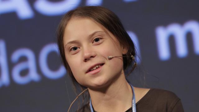 Greta Thunberg lors d'une conférence de presse à Madrid le 6 décembre 2019. [Keystone - Bernat Armangue]