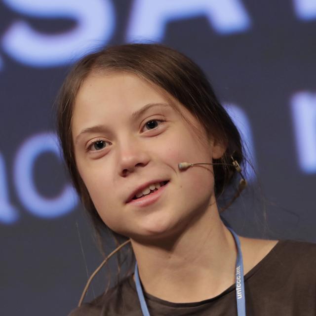 Greta Thunberg lors d'une conférence de presse à Madrid le 6 décembre 2019. [Keystone - Bernat Armangue]