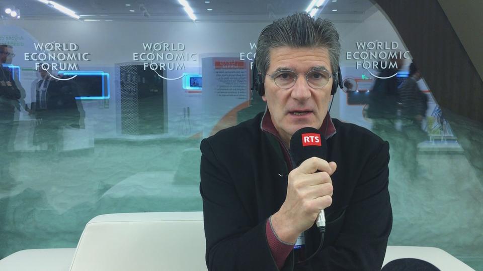 Patrick Odier, en direct de Davos dans La Matinale de la RTS, ce 22 janvier 2019. [RTS]