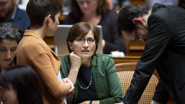 La candidate verte Regula Rytz n'a pas réussi à déloger le ministre Ignazio Cassis. [Keystone - Anthony Anex]