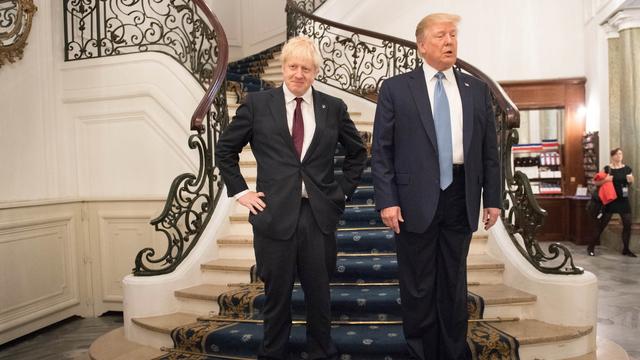 Le premier entretien entre Boris Johnson et Donald Trump. [EPA/Keystone - Stefan Rousseau]