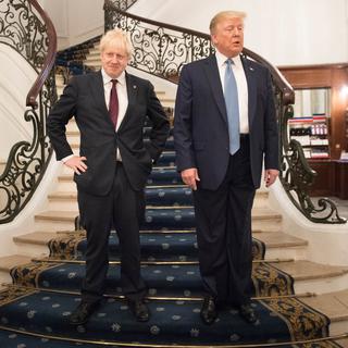 Le premier entretien entre Boris Johnson et Donald Trump. [EPA/Keystone - Stefan Rousseau]