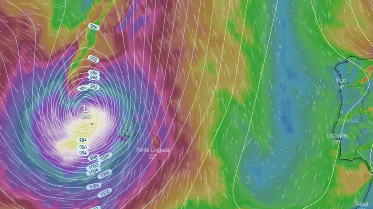 Rafales au sol prévues par le modèle ECMWF le 1er octobre 2019 à 5h00 UTC [ECMWF]