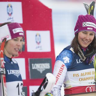 Michelle Gisin et Wendy Holdener sont les fers de lance de l'équipe de Suisse. [Gian Ehrenzeller]