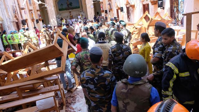 L'église St. Sebastian près de Colombo au Sri Lanka après les attentats. [EPA/STR - EPA/STR]