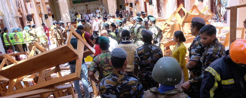 L'église St. Sebastian près de Colombo au Sri Lanka après les attentats. [EPA/STR - EPA/STR]