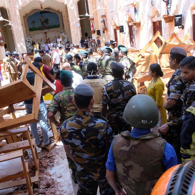 L'église St. Sebastian près de Colombo au Sri Lanka après les attentats. [EPA/STR - EPA/STR]