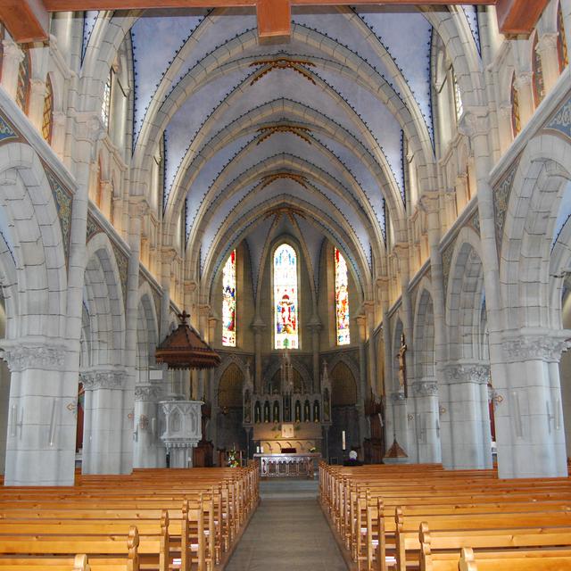 Vue de l'intérieur de l'église St-Vincent de Farvagny, dans le canton de Fribourg. [CC BY-SA 3.0 - Dietrich Michael Weidmann]