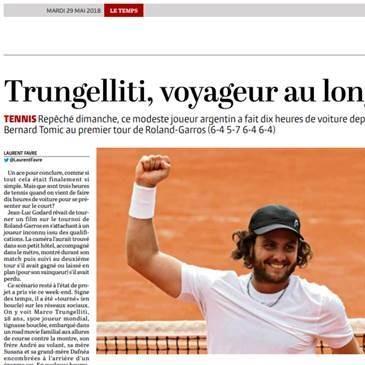 Cet article sur l'Argentin Marco Trungelliti paru en 2018 a valu fin mai 2019 le prix Lalanne à Laurent Favre, chef de la rubrique des sports du quotidien "Le Temps". [Le Temps]