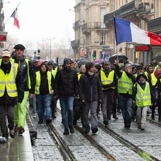 Manifestation du samedi des gilets jaunes à Bordeaux, le 15.12.2018. [EPA/Keystone - Caroline Blumberg]