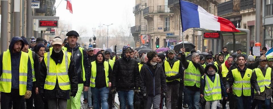 Manifestation du samedi des gilets jaunes à Bordeaux, le 15.12.2018. [EPA/Keystone - Caroline Blumberg]