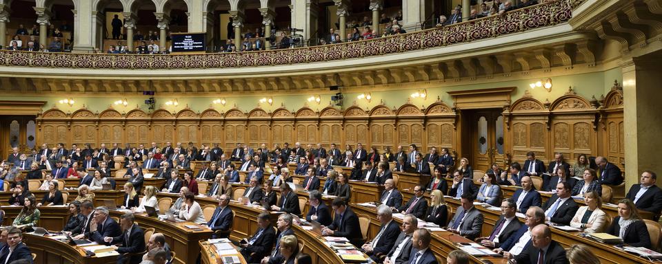 L'Assemblée fédérale ce mercredi 11 décembre pour l'élection du Conseil fédéral. [Keystone - Anthony Anex]