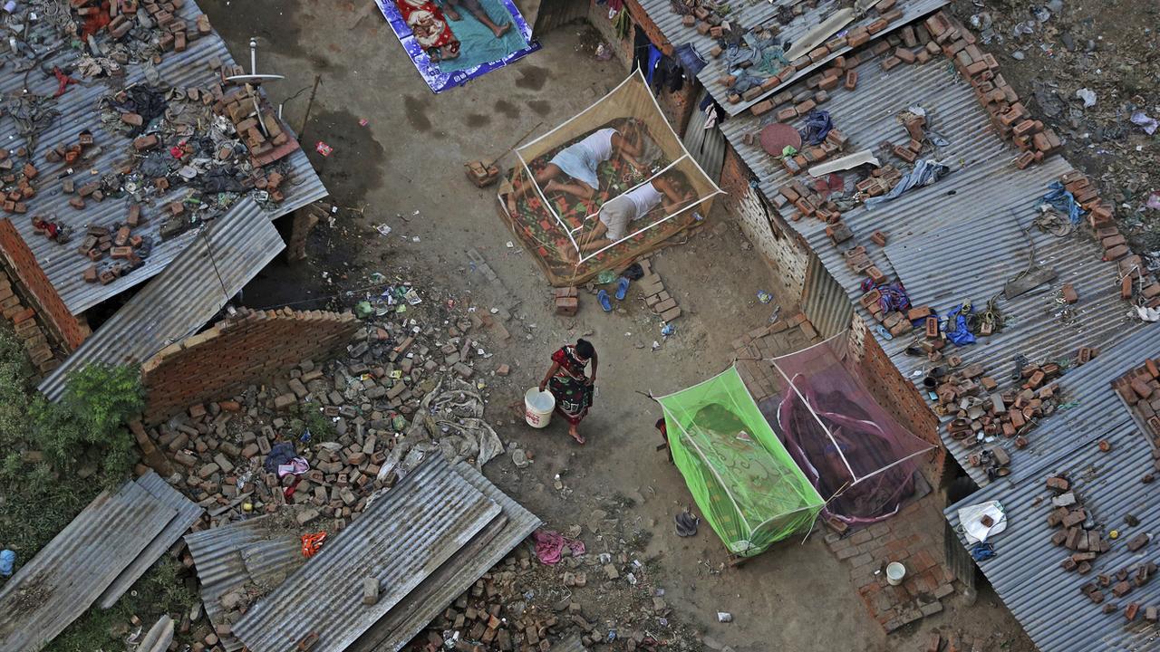 Un bidonville de New Delhi, en Inde. [AP Photo/Keystone - Altaf Qadri]