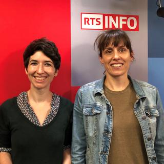 Anne-Katrin Weber et Claire-Lise Debluë, directrices d'un projet de recherche sur le Comptoir suisse. [RTS]