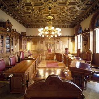 La salle du Conseil fédéral, à Berne. [Keystone - Gaëtan Bally]