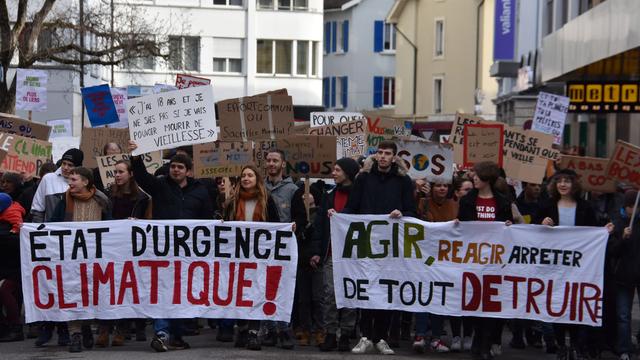 Marche pour le climat Delémont, le 2 février 2019. [RTS - Gaël Klein]