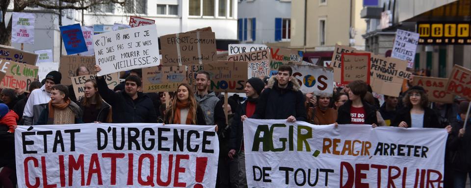 Marche pour le climat Delémont, le 2 février 2019. [RTS - Gaël Klein]