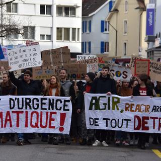 Marche pour le climat Delémont, le 2 février 2019. [RTS - Gaël Klein]