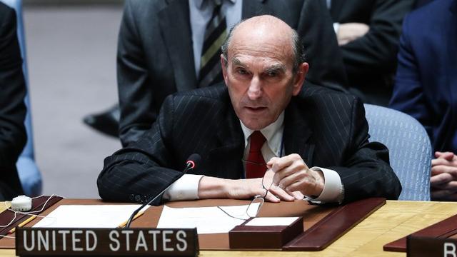 Elliott Abrams, représentant spécial des Etats-Unis pour le Venezuela à l'ONU, a fait part du contenu du projet de résolution américain et demande un vote ce jeudi. [AFP - Atilgan Ozdil / ANADOLU AGENCY]