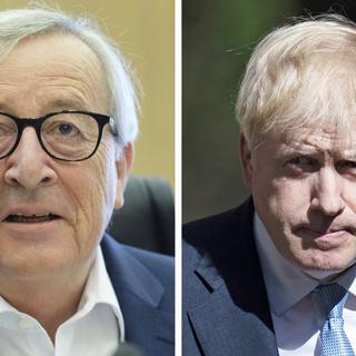 Jean-Claude Juncker et Boris Johnson. [EPA/ Keystone - - Olivier Hoslet 
- Will Oliver]