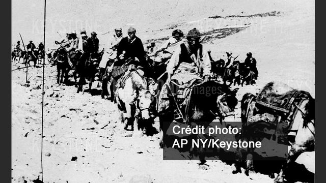 Le Dalaï Lama en exode dans le Sud du Tibet. [Keystone]