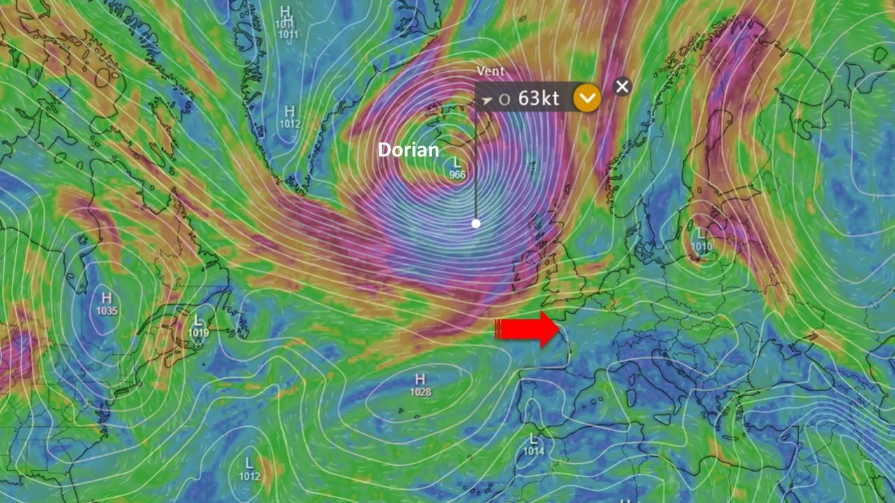 Vents à 1500 m, prévus le mardi 9 septembre à 12h locales [ECMWF]