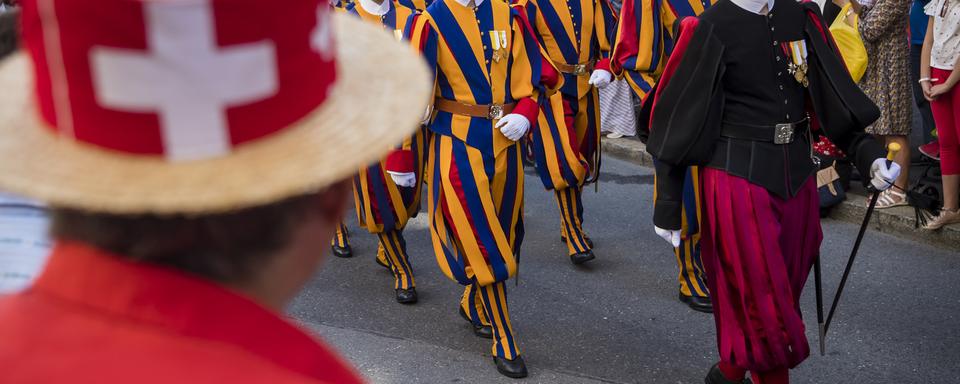 Vevey a pris des airs de capitale suisse à l’occasion de la Fête nationale de 2019. [Keystone - Jean-Christophe Bott]