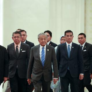 Une quarantaine de chefs d'Etats se sont réunis à Pékin pour un sommet sur les nouvelles routes de la soie. [Pool/EPA/Keystone - Andrea Verdelli]