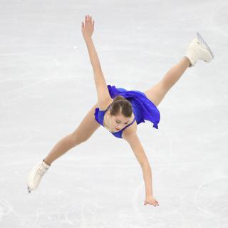 Alexia Paganini a obtenu la 3e place lors du programme court des championnats dʹEurope de Minsk le mercredi 23 janvier 2019. [Keystone/EPA - Tatyana Zenkovich]